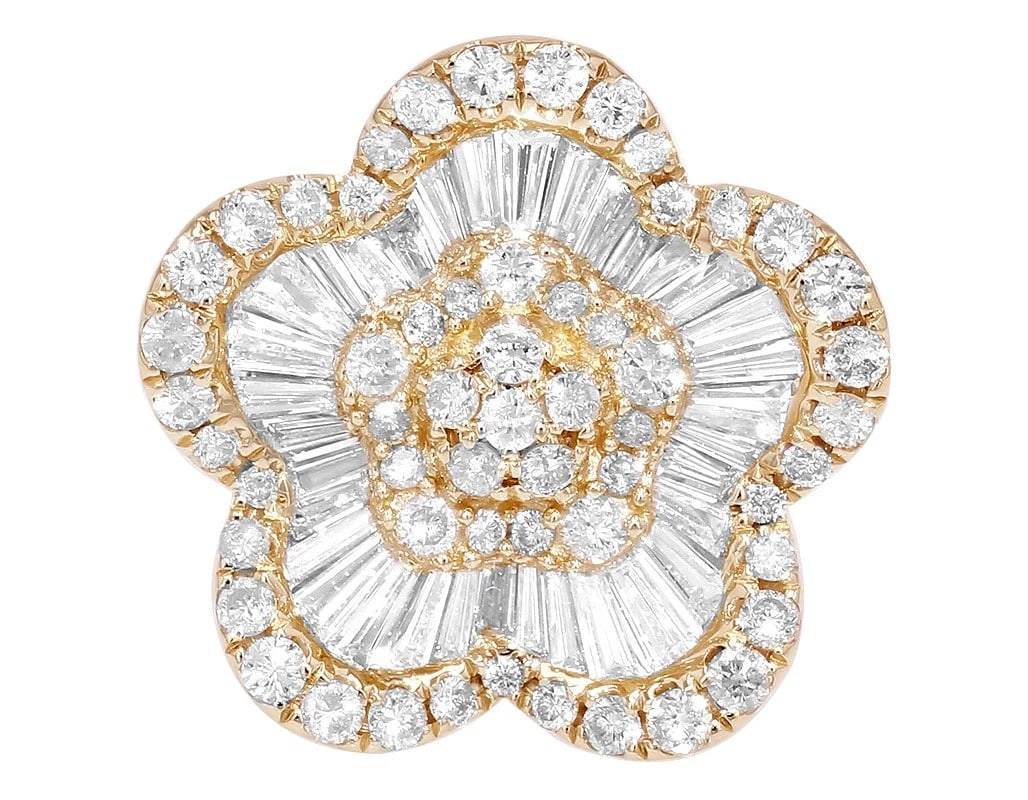 BAGUETTE FLOWER DIAMOND RING - 2