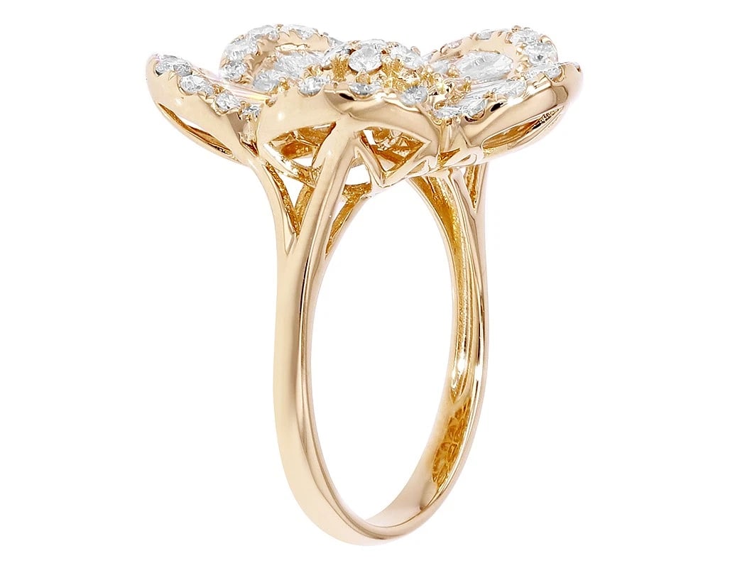 BAGUETTE FLOWER DIAMOND RING - 4