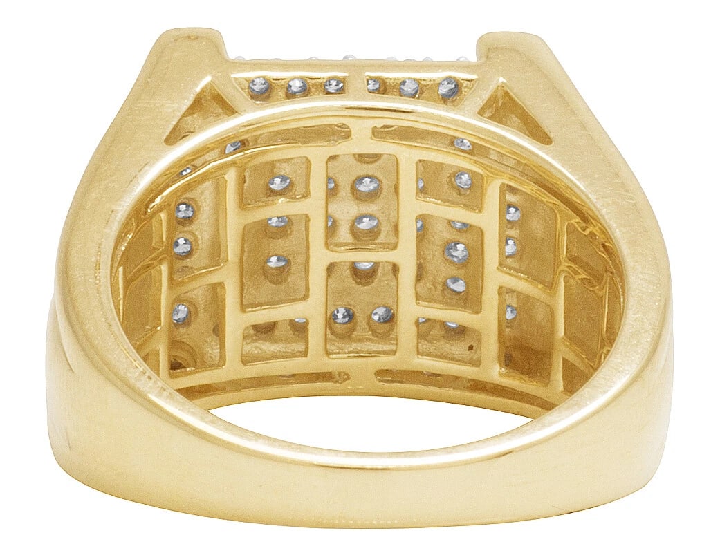 DIAMOND MENS SQUARE CLAW RING - 3