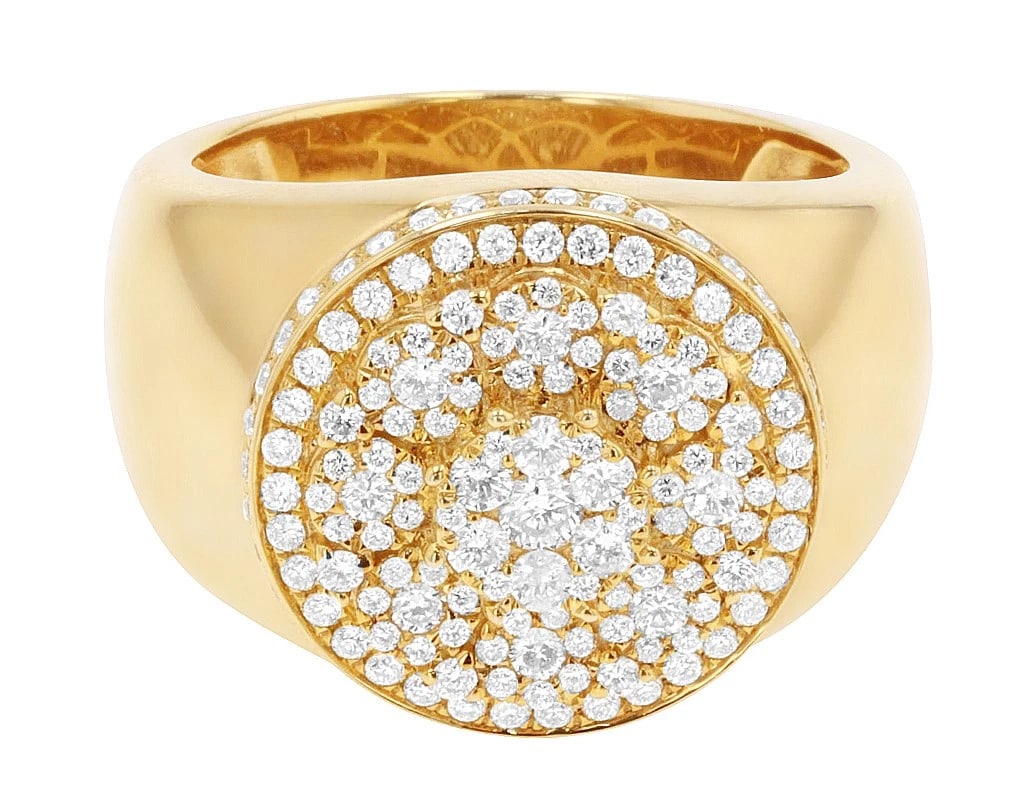ROUND CROWN CLUSTER DIAMOND RING - 2