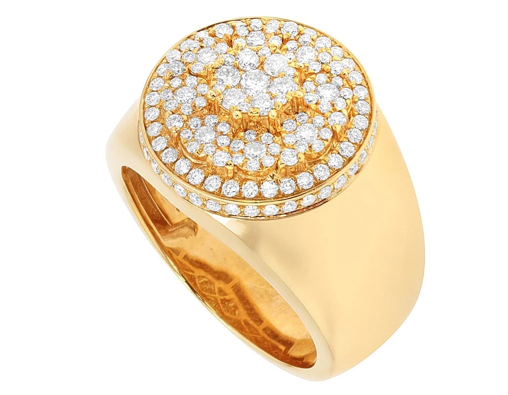 ROUND CROWN CLUSTER DIAMOND RING - 3
