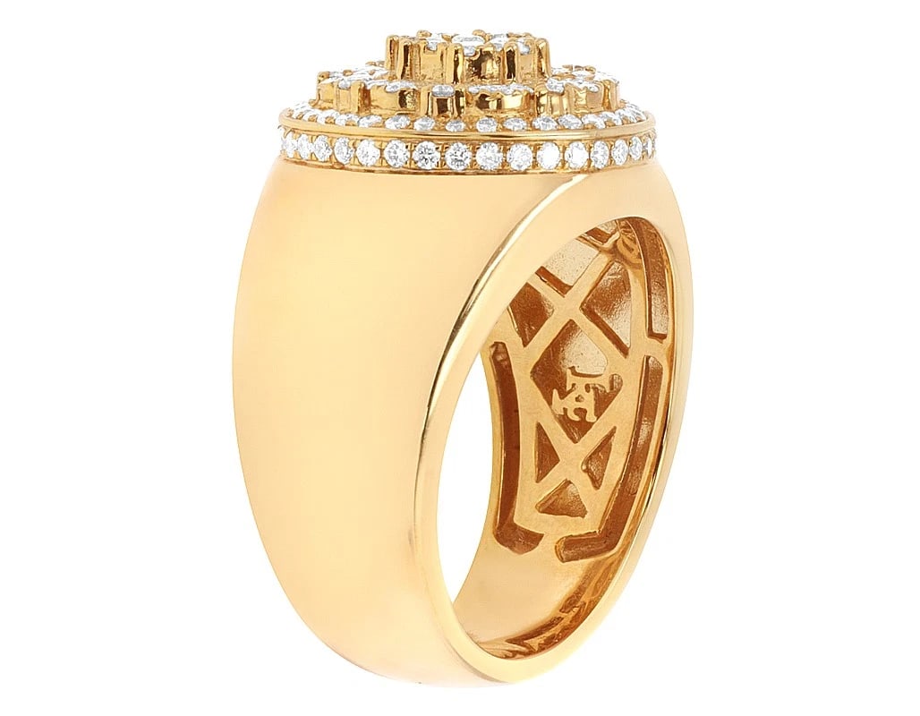 ROUND CROWN CLUSTER DIAMOND RING - 4