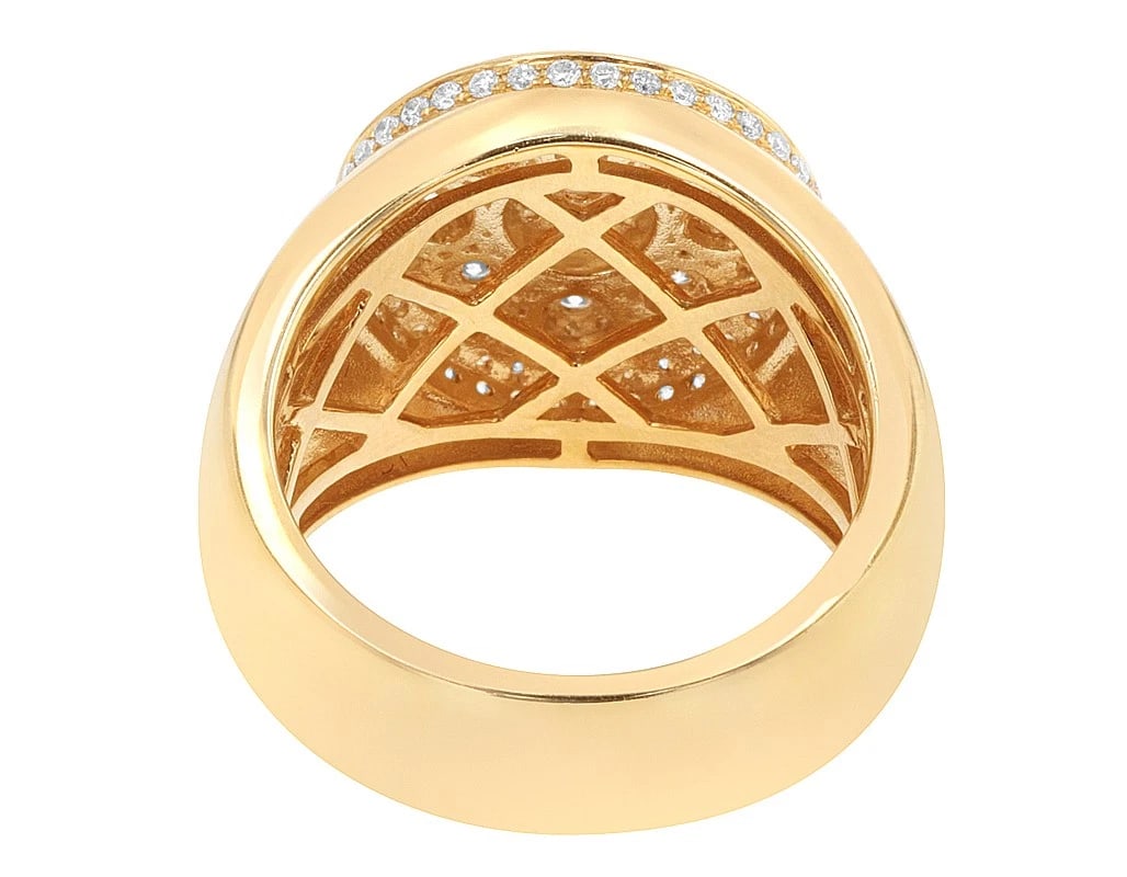 ROUND CROWN CLUSTER DIAMOND RING - 5