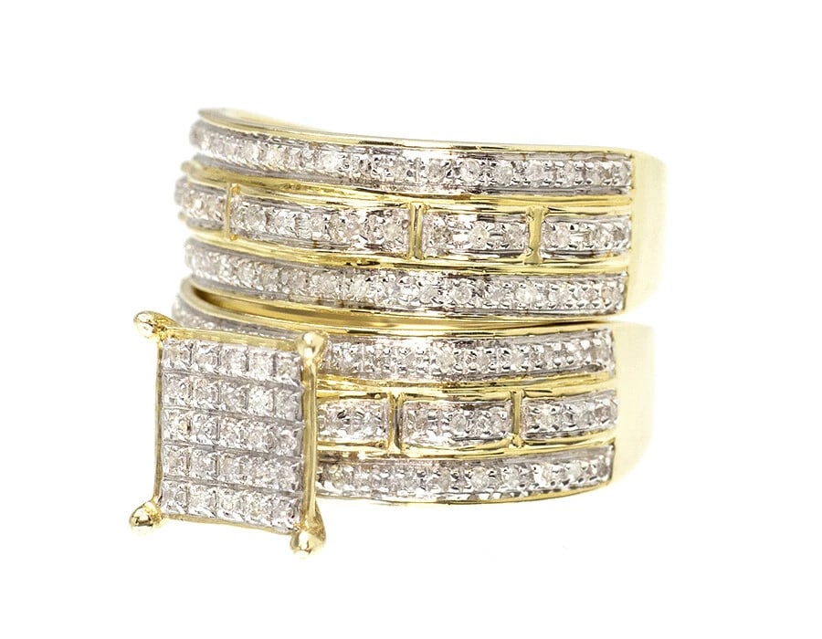 PAVE DIAMOND TRIO RING - 4