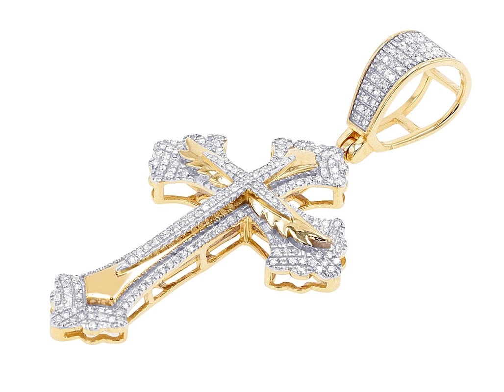2 LAYER DIAMOND GOTHIC CROSS PENDANT - 2