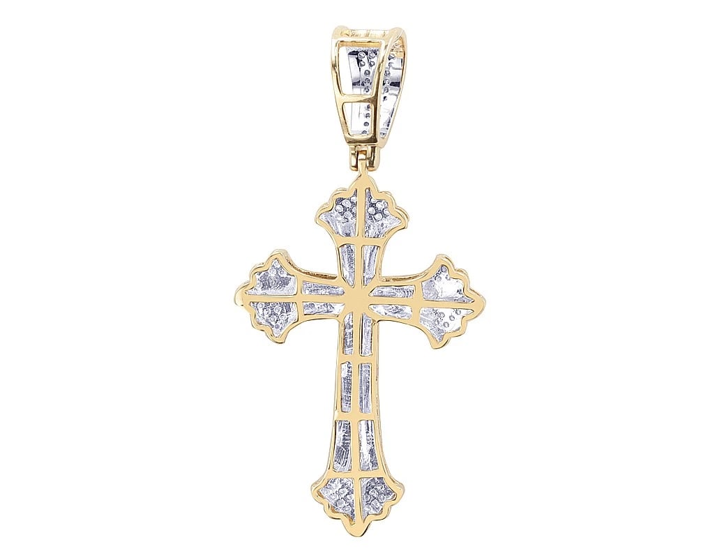 2 LAYER DIAMOND GOTHIC CROSS PENDANT - 3