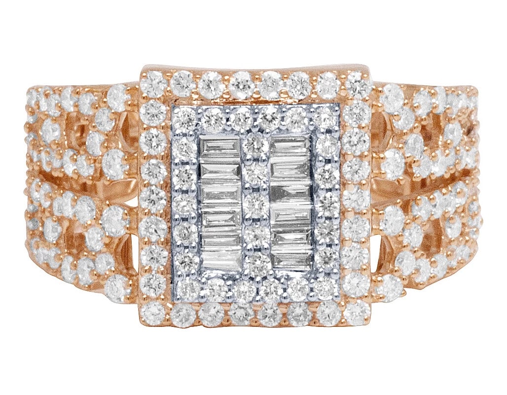 BAGUETTE DIAMOND BAR RING - 2