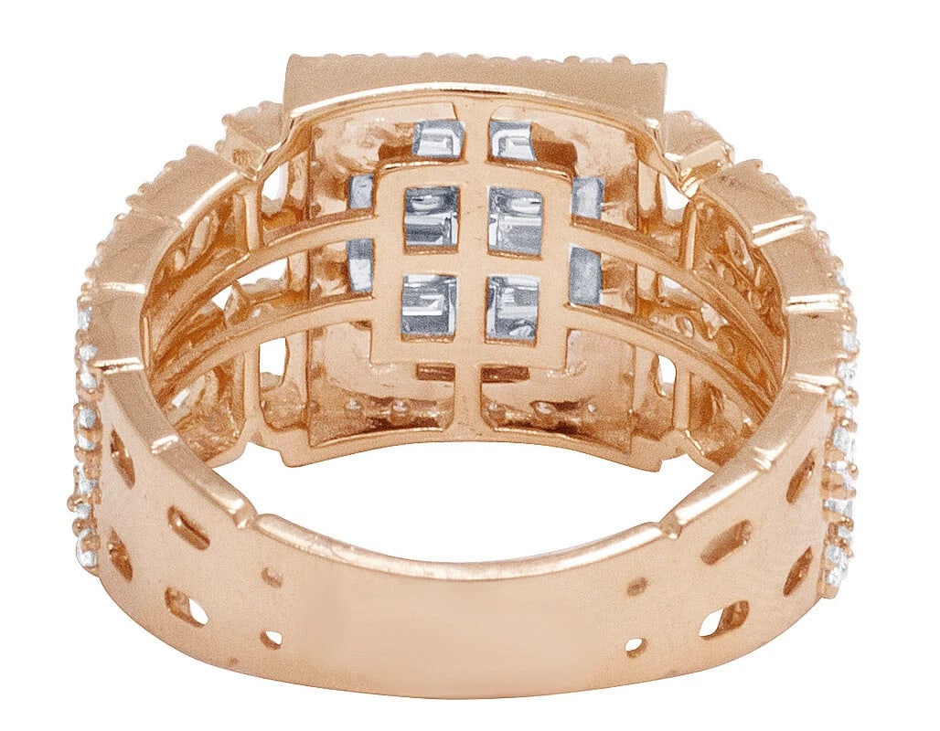BAGUETTE DIAMOND BAR RING - 3