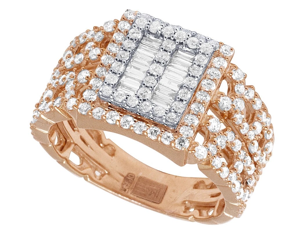 BAGUETTE DIAMOND BAR RING - 4
