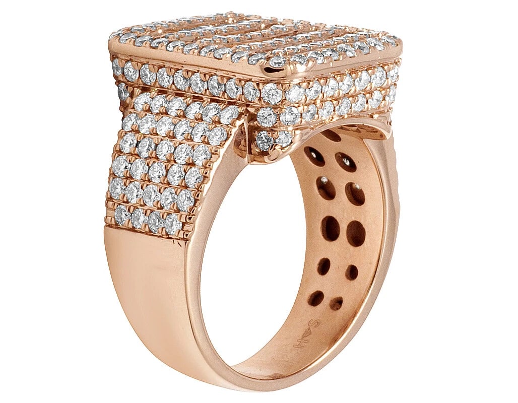MENS DIAMOND BAGUETTE INVISIBLE PINKY RING: Mens Diamond Baguette Invisible Pinky Ring Brand: None Type/Style: Ring Material: 14k Rose Gold Color: Rose Gold Size: 10 US Accessories: None Accessories Notice: When purchasing pre-owned