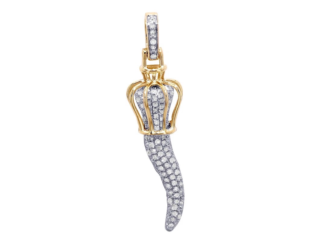 DAGGER DIAMOND PENDANT: Dagger Diamond Pendant Brand: None Type/Style: Necklace Material: 10k Yellow Gold Color: Yellow Gold Size: Dimension 1.6" Accessories: None Accessories Notice: When purchasing pre-owned goods, please