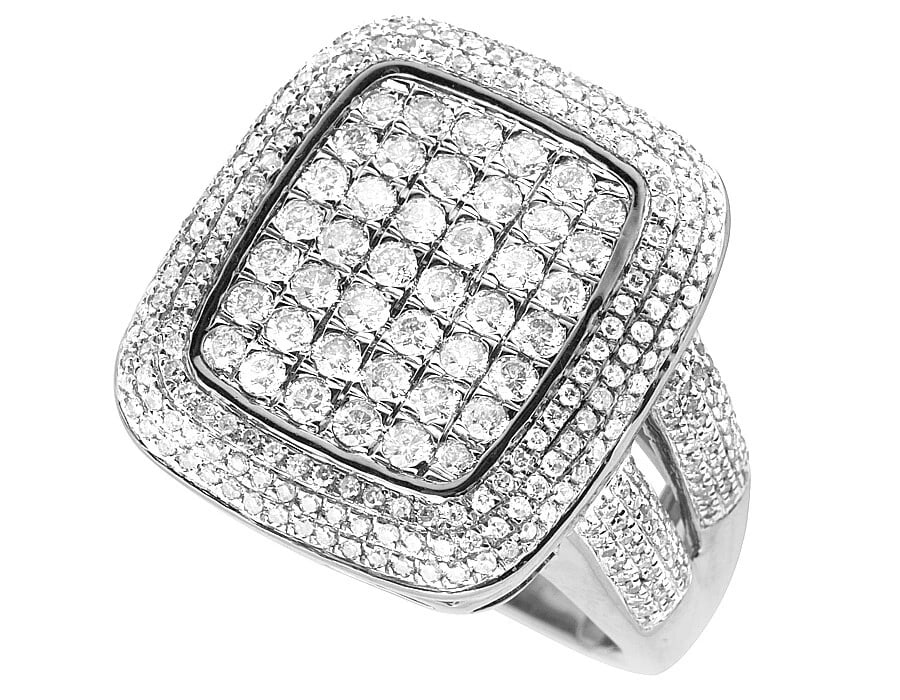 SQUARE 3D DIAMOND PINKY RING - 2