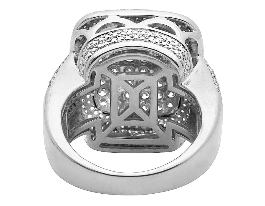 SQUARE 3D DIAMOND PINKY RING - 3