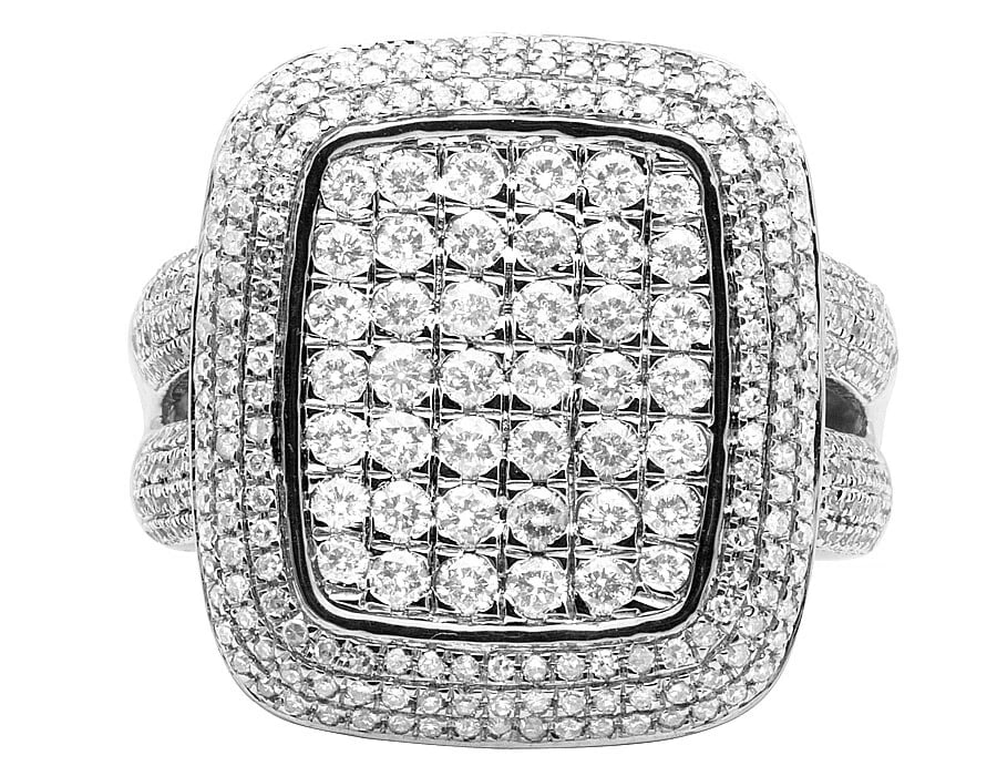 SQUARE 3D DIAMOND PINKY RING - 4