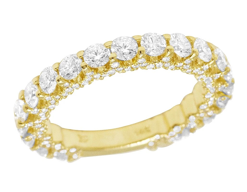 BRIDAL 1 ROW 10 POINTER DIAMOND ETERNITY RING: Bridal 1 Row 10 Pointer Diamond Eternity Ring Brand: None Type/Style: Ring Material: 14k Yellow Gold Color: Yellow Gold Size: 6US Accessories: None Accessories Notice: When purchasing pre-