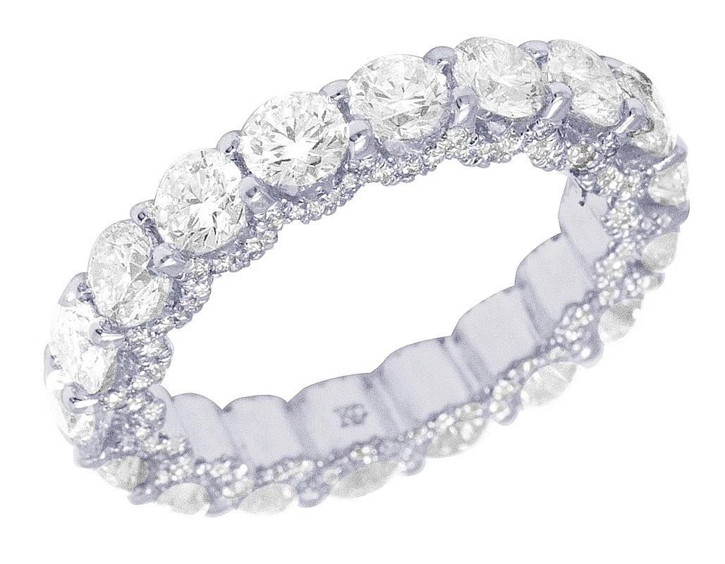 BRIDAL 1 ROW 23 POINTER DIAMOND ETERNITY RING: Bridal 1 Row 23 Pointer Diamond Eternity Ring Brand: None Type/Style: Ring Material: 14k White Gold Color: White Gold Size: Dimension 4MM Accessories: None Accessories Notice: When purchasing