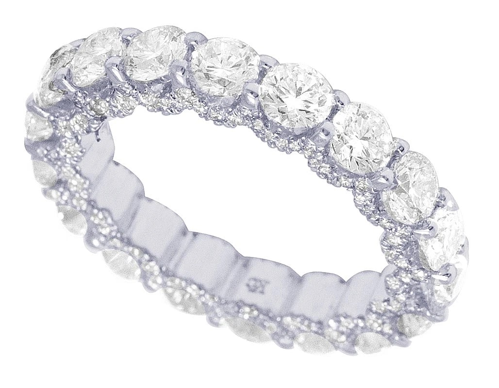 BRIDAL 1 ROW 23 POINTER DIAMOND ETERNITY RING - 4