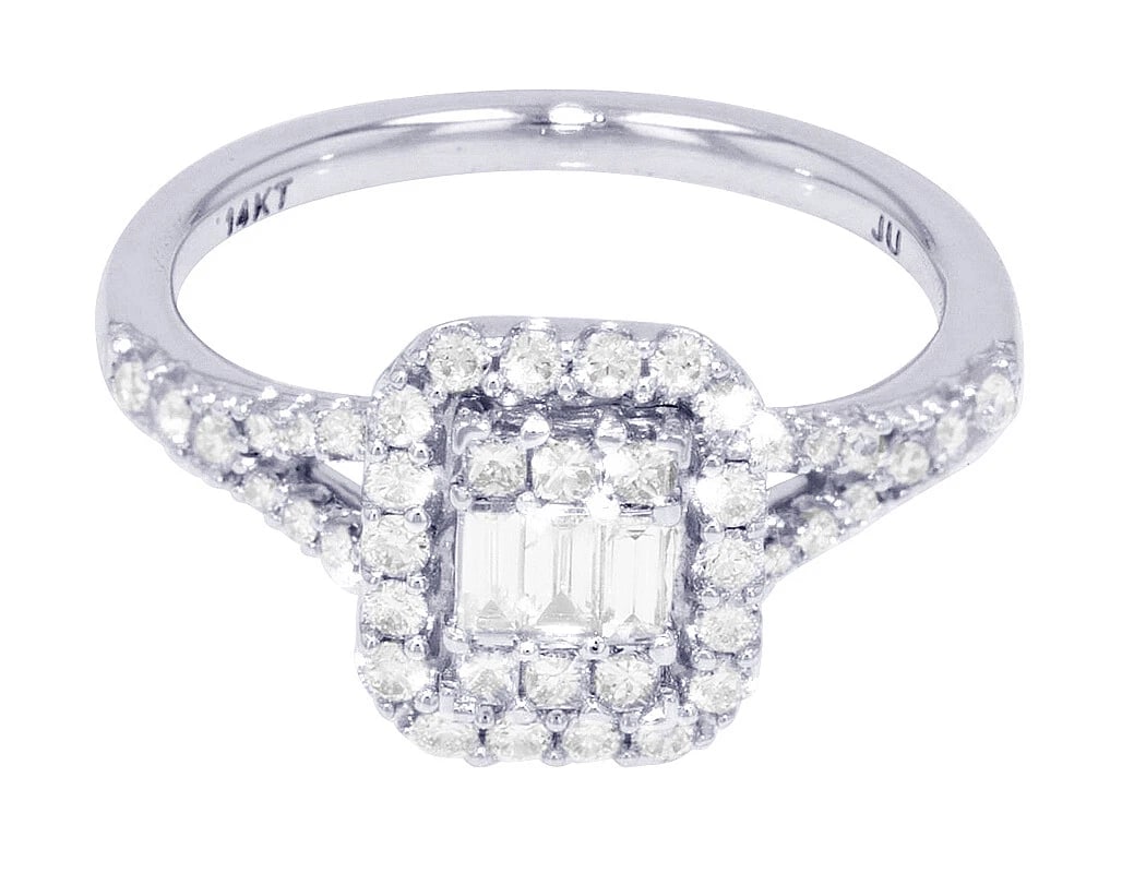 RECTANGULAR CLUSTER DIAMOND ENGAGEMENT RING - 2