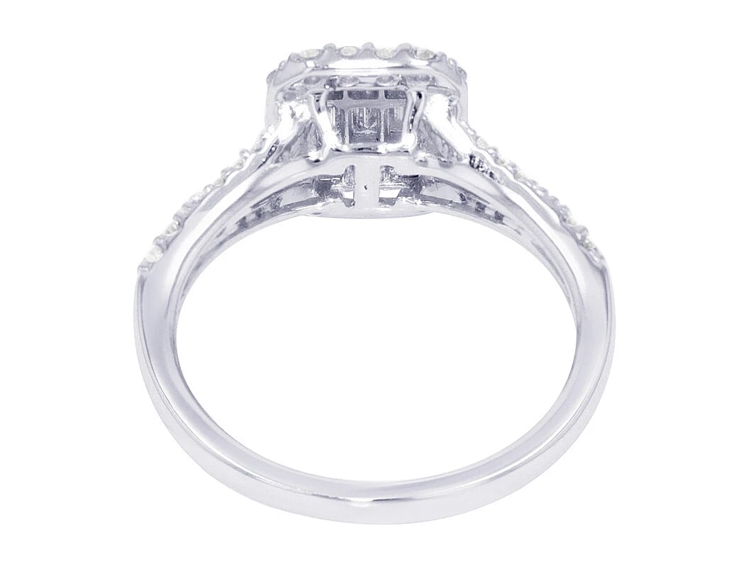 RECTANGULAR CLUSTER DIAMOND ENGAGEMENT RING - 3
