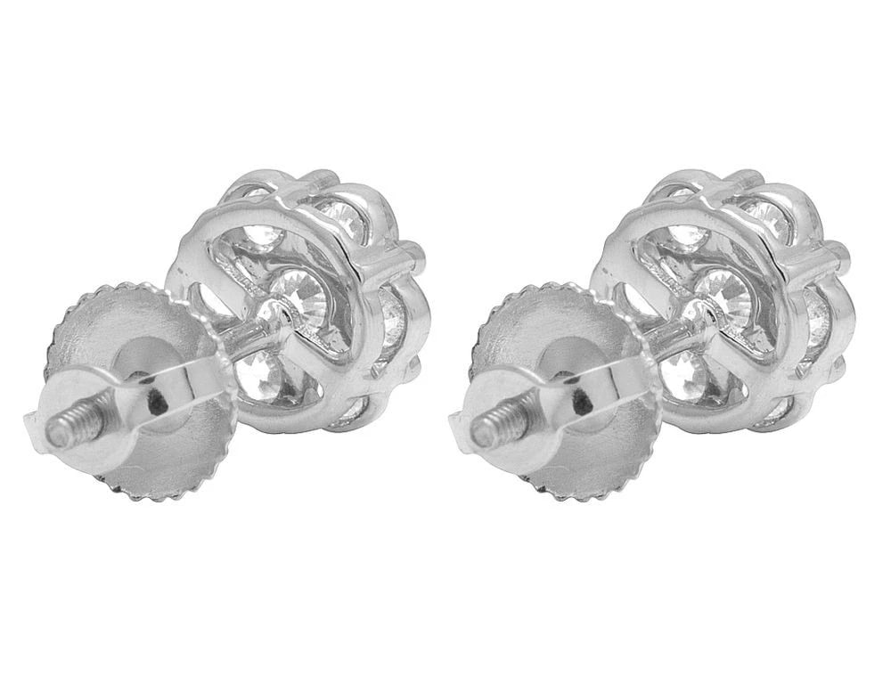 UNISEX DIAMOND CLUSTER STUD EARRINGS - 5