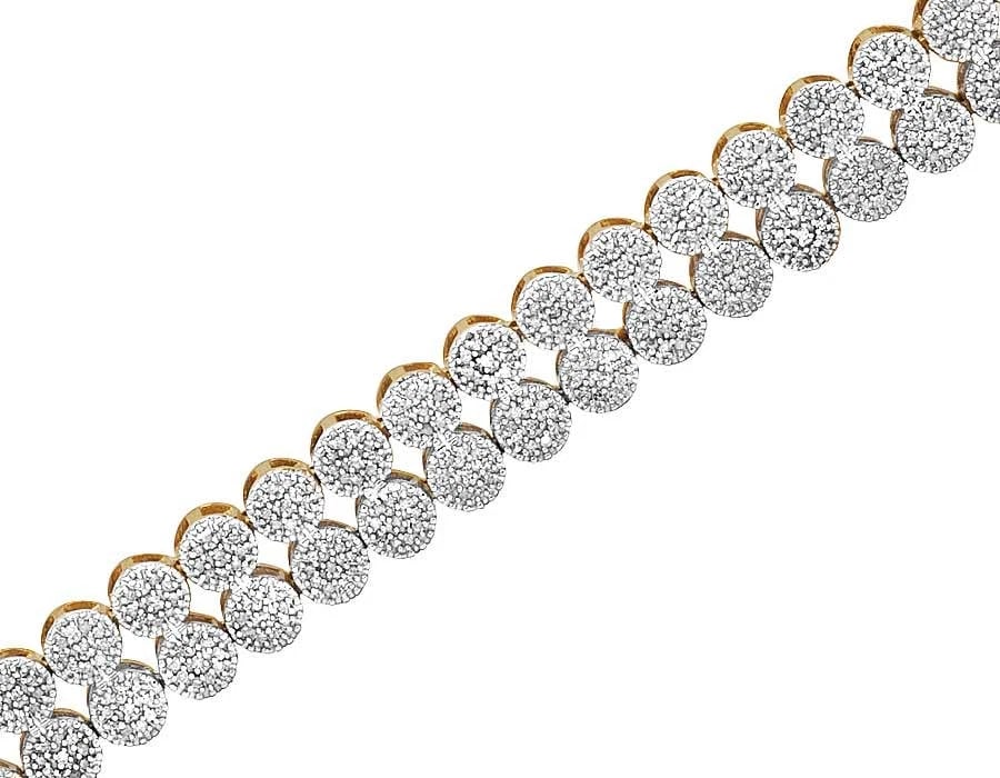 DIAMOND 2 ROW CLUSTER BRACELET - 2