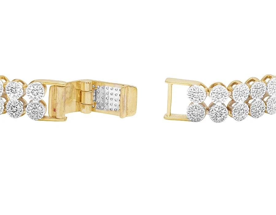 DIAMOND 2 ROW CLUSTER BRACELET - 3
