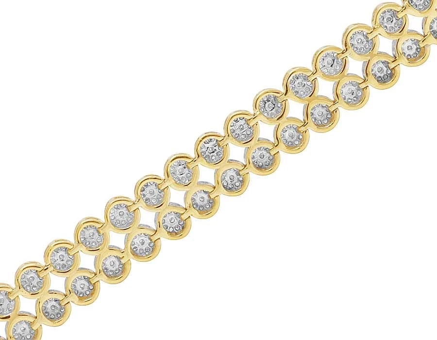 DIAMOND 2 ROW CLUSTER BRACELET - 5