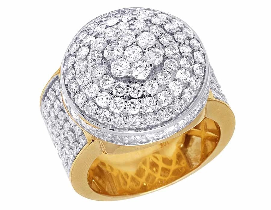 GENUINE DIAMOND ROUND CLUSTER 3D FASHION RING: Genuine Diamond Round Cluster 3D Fashion Ring Brand: None Type/Style: Ring Material: 10k Yellow Gold Color: Yellow Gold Size: Dimension 19mm, 10mm high Accessories: None Accessories Notice
