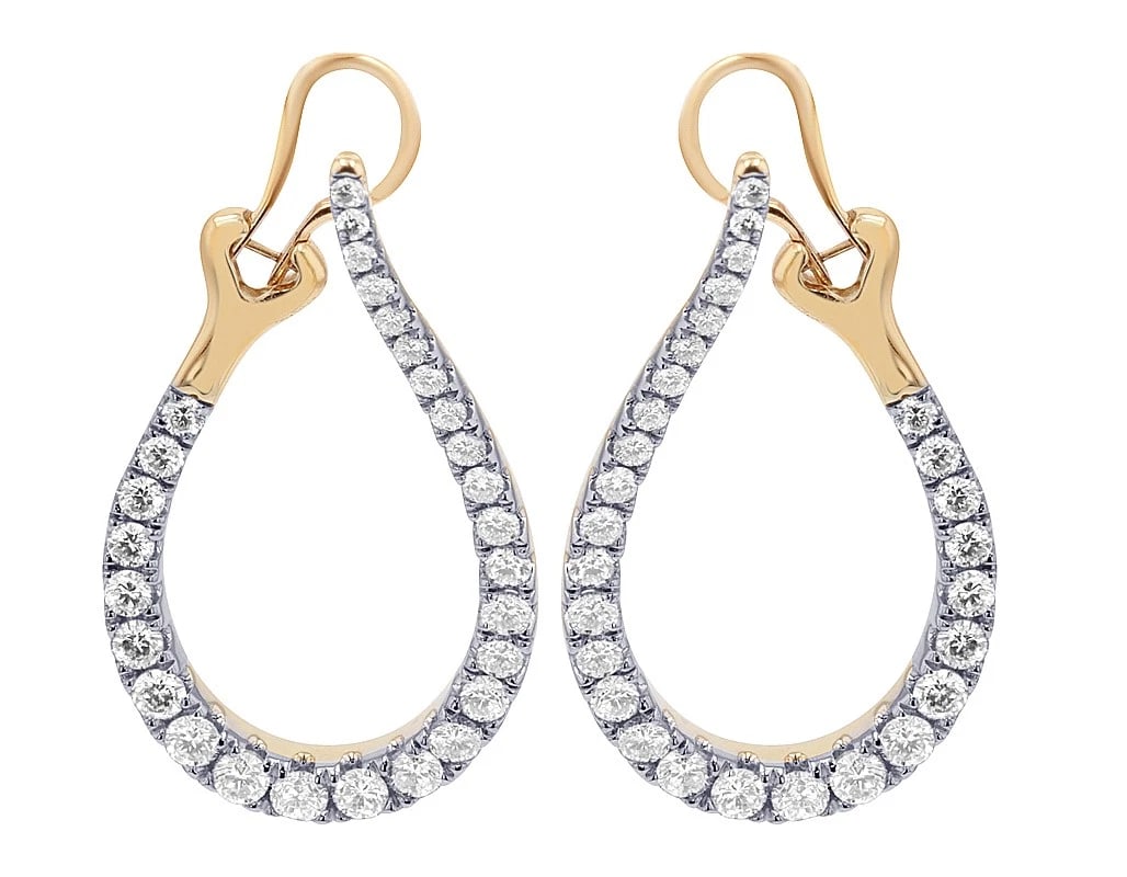 TEARDROP DANGLE DIAMOND EARRINGS - 3