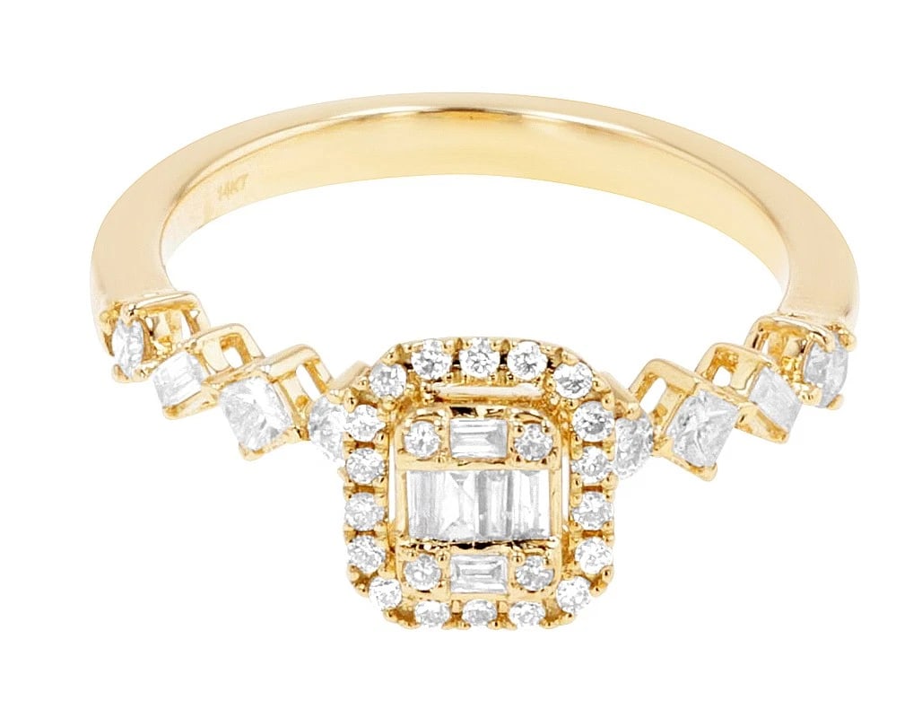 MULTI SHAPE SOLITAIRE DIAMOND ENGAGEMENT RING - 2