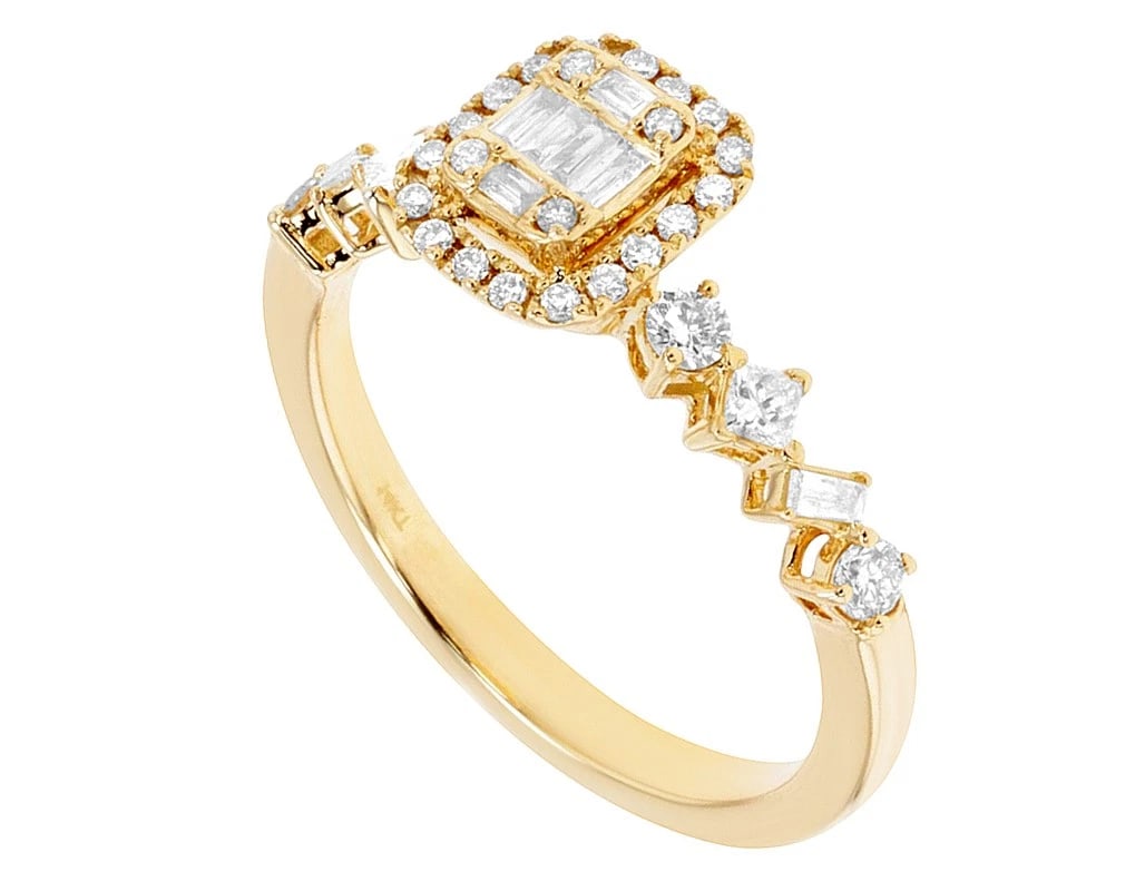MULTI SHAPE SOLITAIRE DIAMOND ENGAGEMENT RING - 3