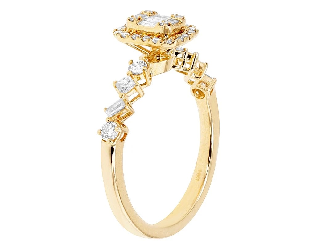 MULTI SHAPE SOLITAIRE DIAMOND ENGAGEMENT RING - 4