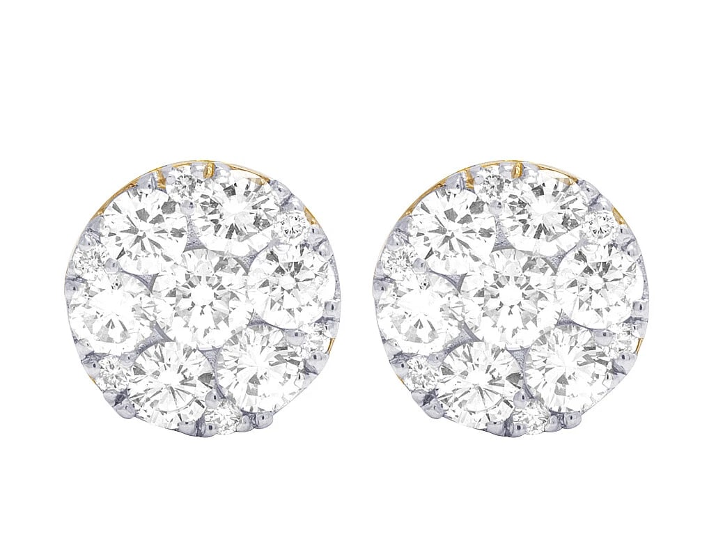 UNISEX DIAMOND FLOWER CLUSTER STUDS EARRINGS: Unisex Diamond Flower Cluster Studs Earrings Brand: None Type/Style: Earring Material: 14k Yellow Gold Color: Yellow Gold Size: Dimension 11mm width 5mm hight Accessories: None Accessories