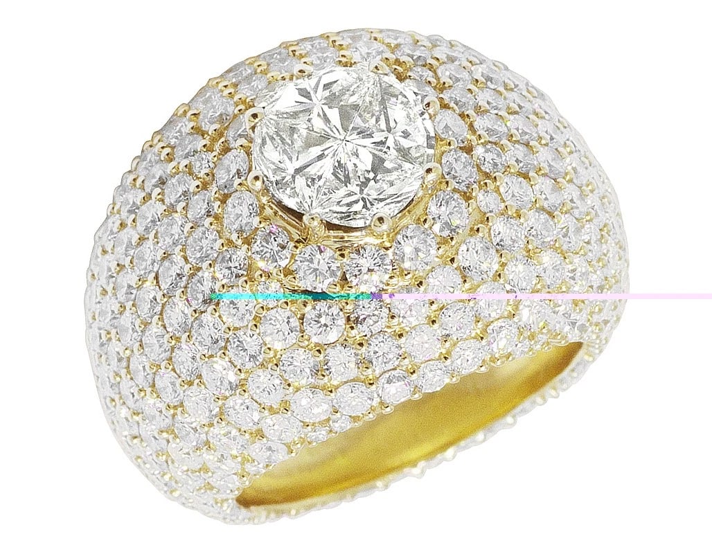 DIAMOND PINKY RING: Diamond Pinky Ring Brand: None Type/Style: Ring Material: 10k Yellow Gold Color: Yellow Gold Size: Dimension 21mm Accessories: None Accessories Notice: When purchasing pre-owned goods, please refer