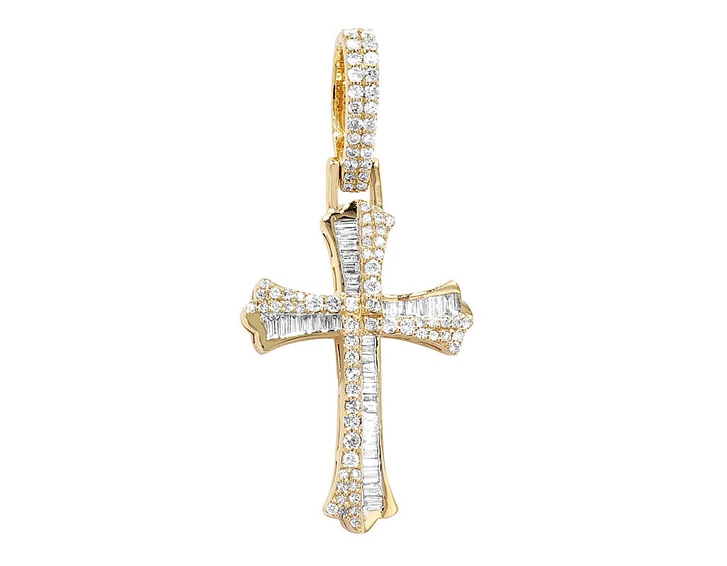BAGUETTE DIAMOND CROSS PENDANT (1 of 3)