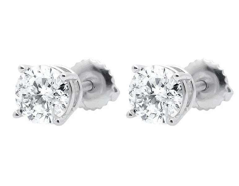ROUND-CUT SOLIATIRE DIAMOND 6MM DIAMETER STUD EARRING: Round-Cut Soliatire Diamond 6MM Diameter Stud Earring Brand: None Type/Style: Earrings Material: 14k White Gold Color: White Gold Size: Dimension 6MM diameter Accessories: None Accessories Notice: