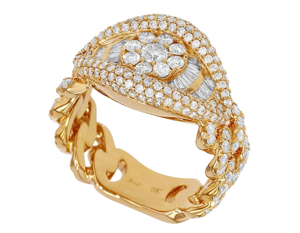 EYE SHAPED CLUSTER DIAMOND PINKY RING - 2