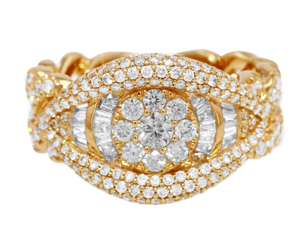 EYE SHAPED CLUSTER DIAMOND PINKY RING - 3