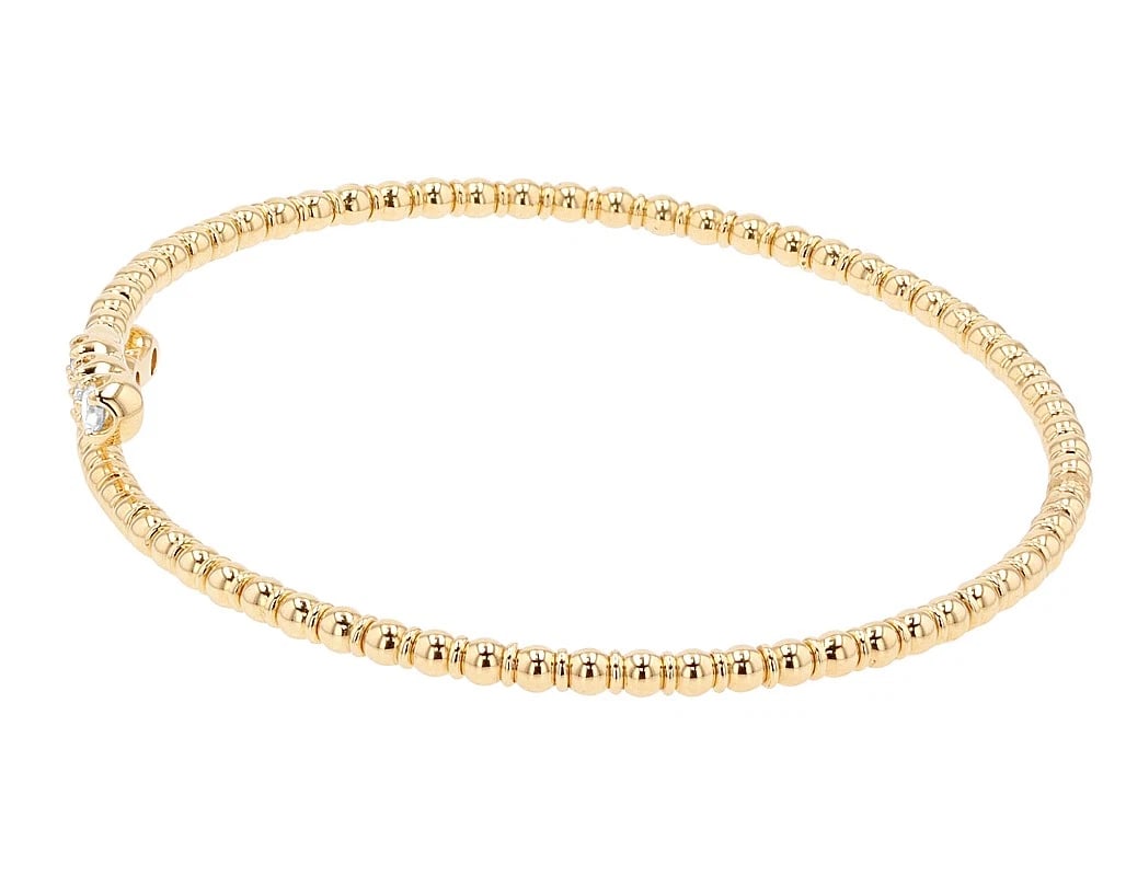 ROUND DIAMOND BEADED CUFF BRACELET - 2