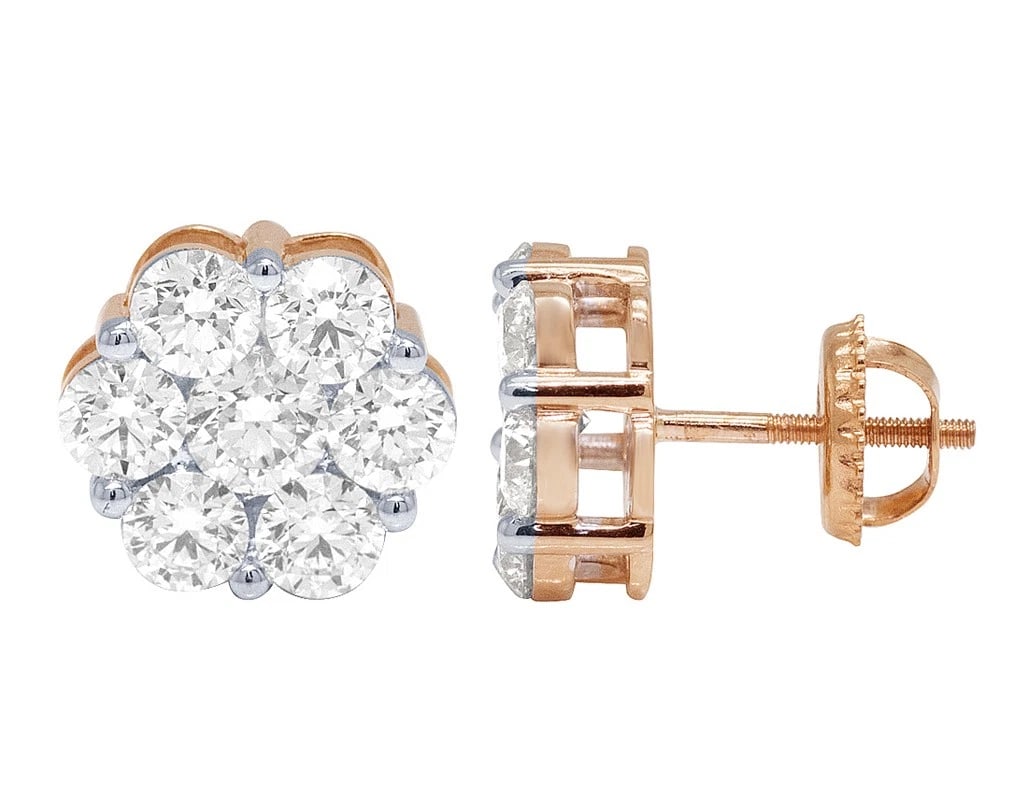 UNISEX 10K ROSE GOLD VVS DIAMOND STUD EARRING: Unisex 10K Rose Gold VVS Diamond Stud Earring Brand: None Type/Style: Earrings Material: 10k Rose Gold Color: Rose Gold Size: Dimension 6.5mm Accessories: None Accessories Notice: When purchasing