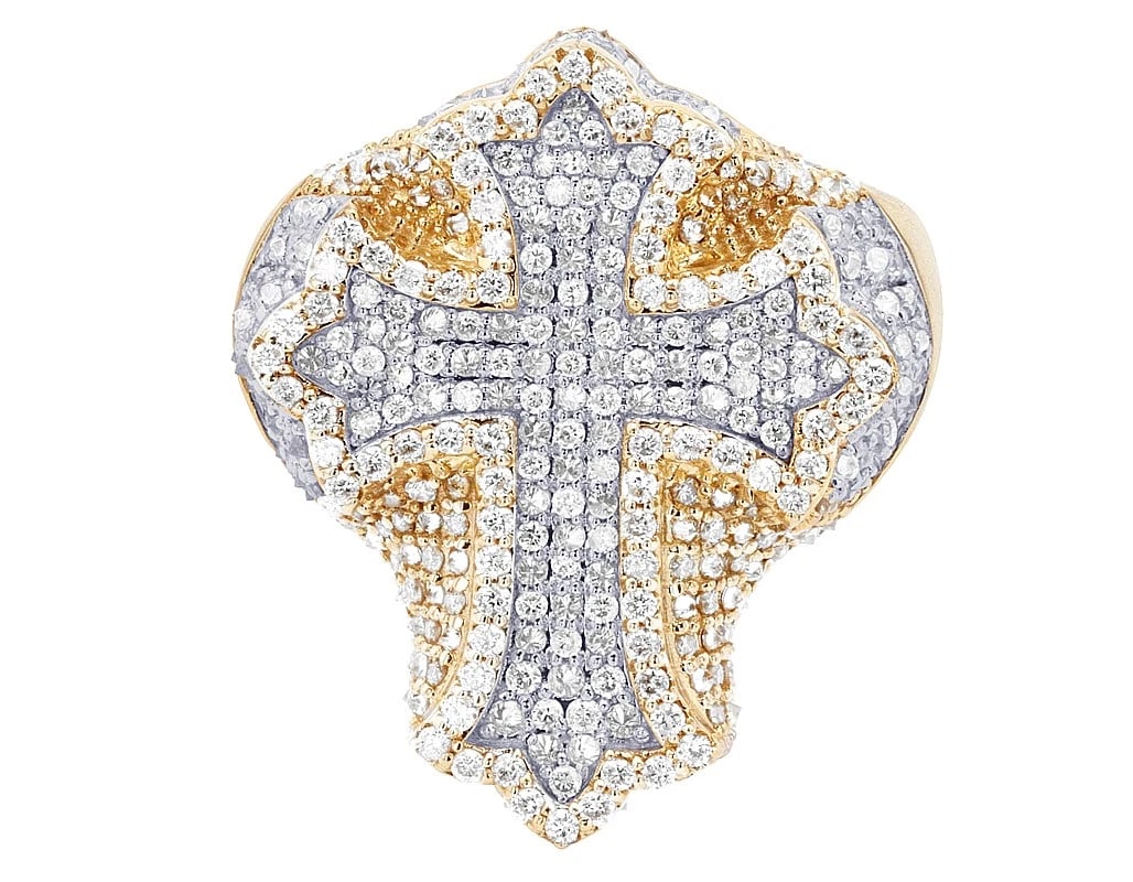 CROSS RING 10K YELLOW WHITE GOLD: Cross Ring 10K Yellow White Gold Brand: None Type/Style: Ring Material: 10K Yellow White Gold, Main Stone/Creation Natural Color: Yellow White Gold Size: 10US Accessories: None Accessories Notice: