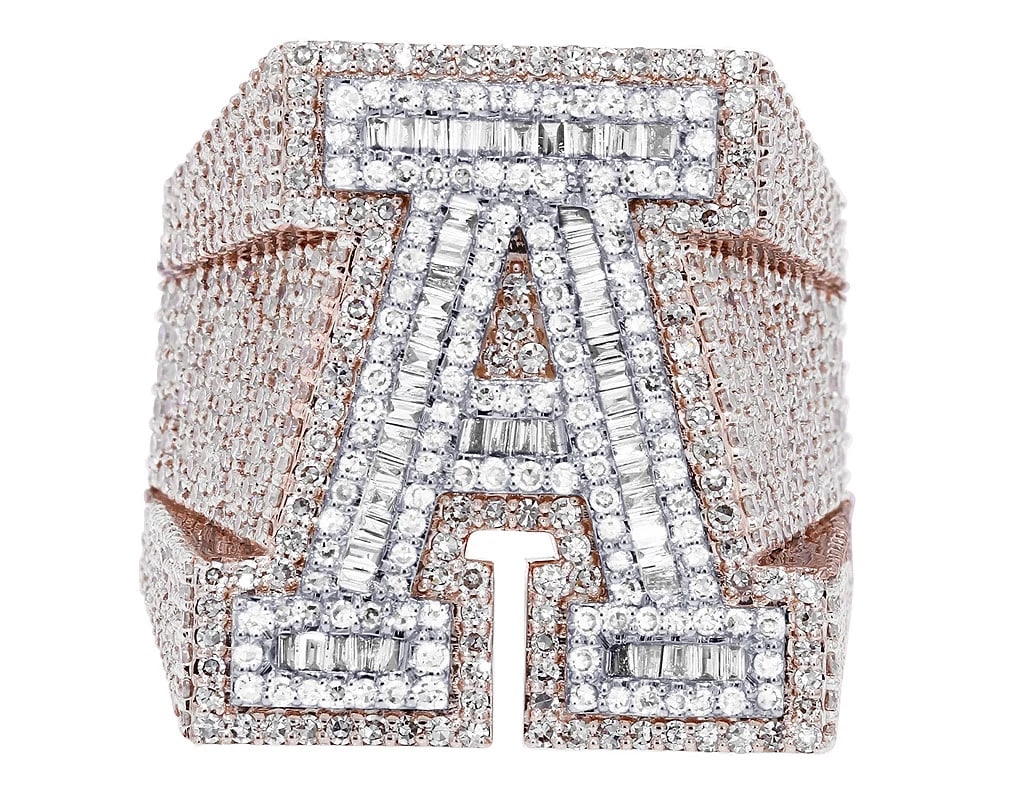 INITIAL 10K ROSE-WHITE GOLD DIAMOND RING - 2