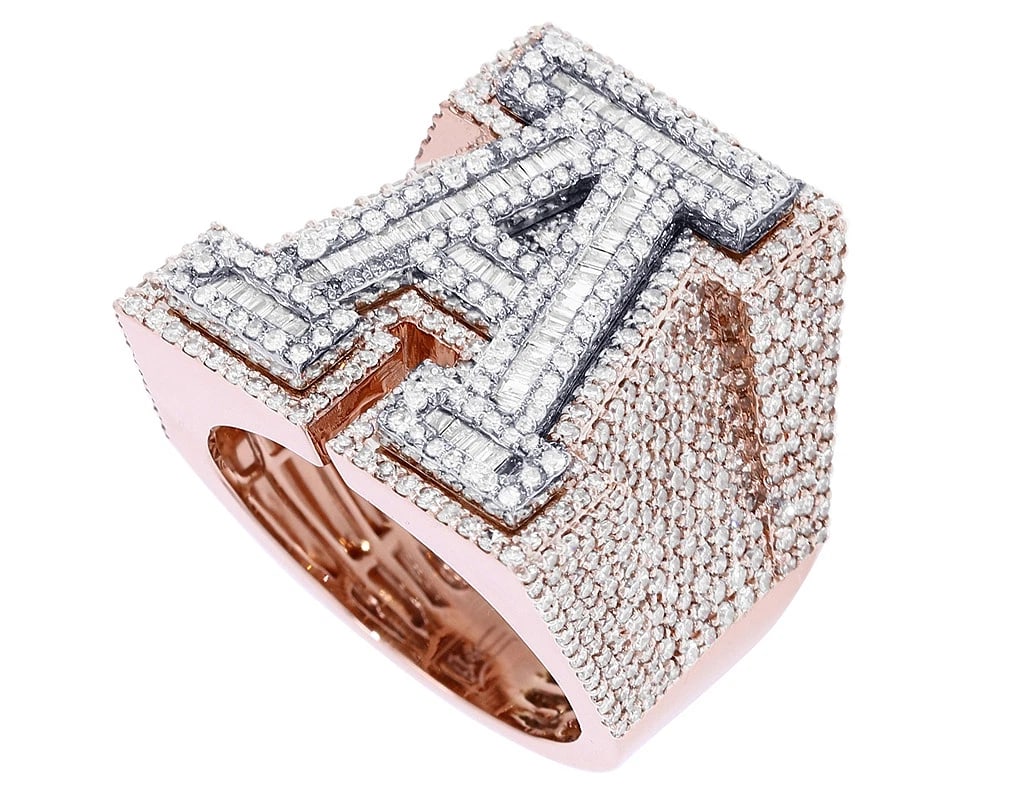INITIAL 10K ROSE-WHITE GOLD DIAMOND RING - 3