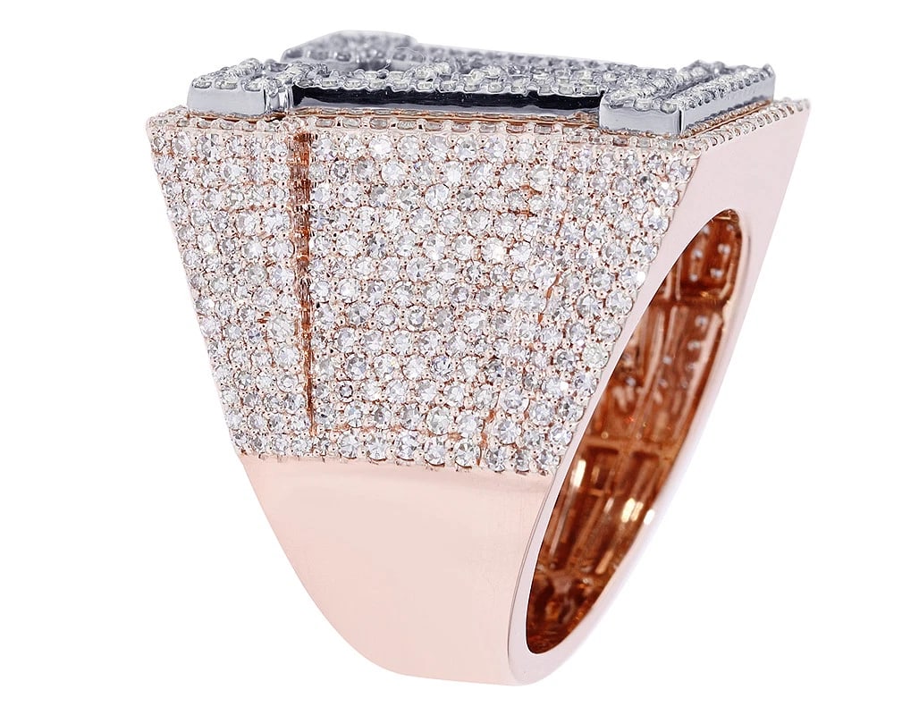 INITIAL 10K ROSE-WHITE GOLD DIAMOND RING - 4