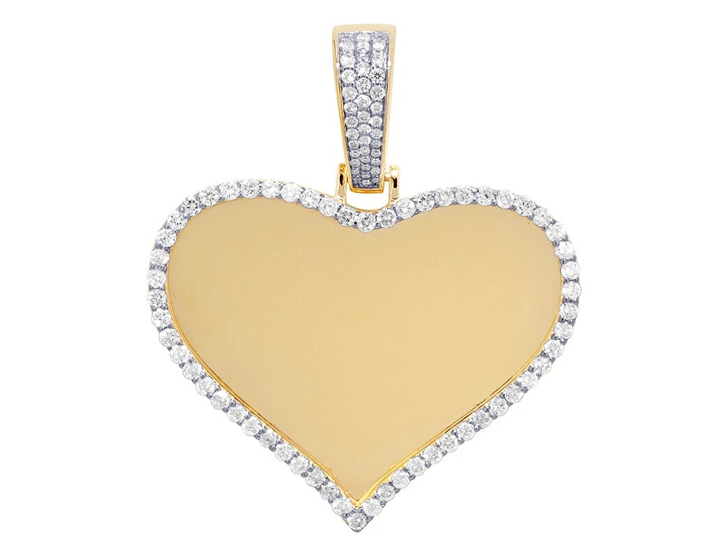 HEART FRAME DIAMOND MEMORY PENDANT 14K GOLD (1 of 3)