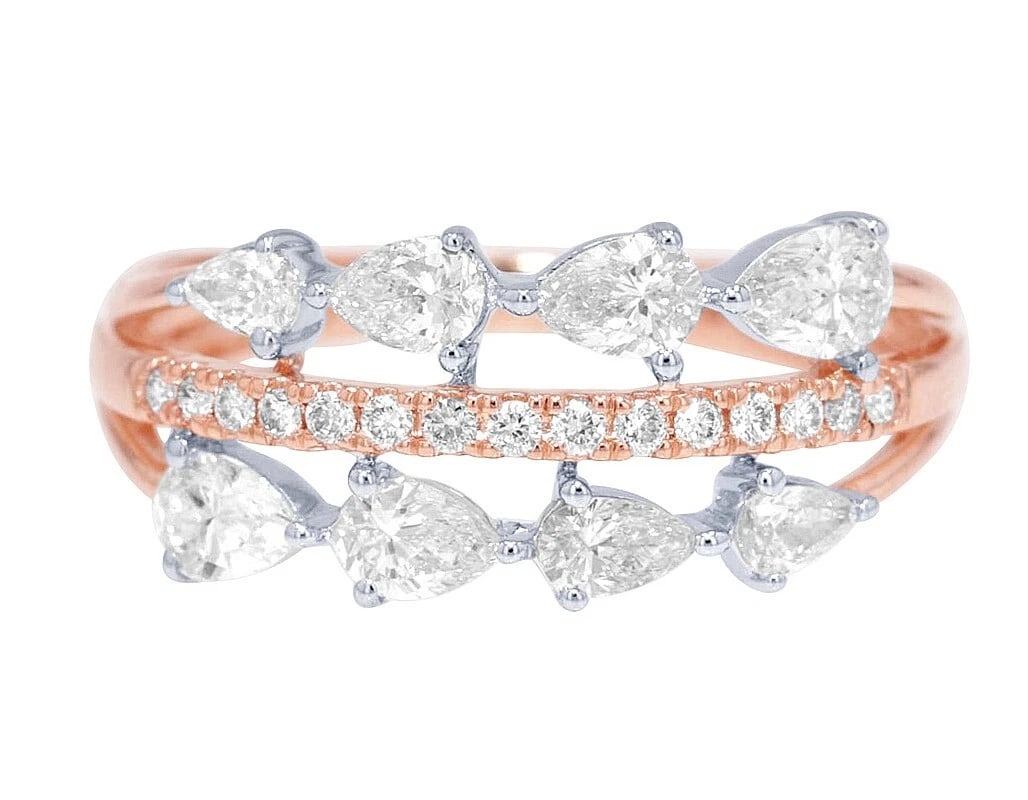 2 ROW PEAR DIAMOND ENGAGEMENT RING (1 of 2)