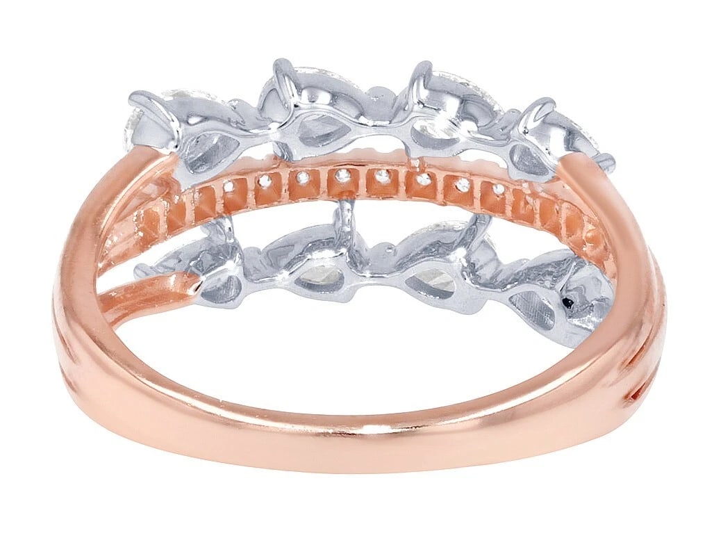 2 ROW PEAR DIAMOND ENGAGEMENT RING - 2