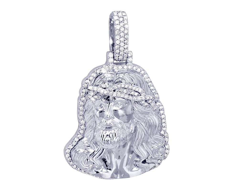 PORTRAIT OF JESUS DIAMOND PENDANT 10K GOLD (1 of 2)