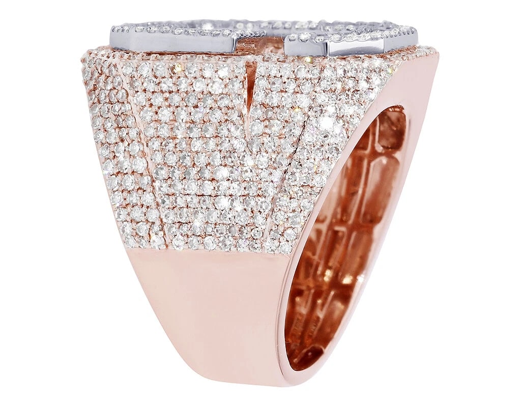INITIAL DIAMOND RING 10K ROSE-WHITE GOLD - 3