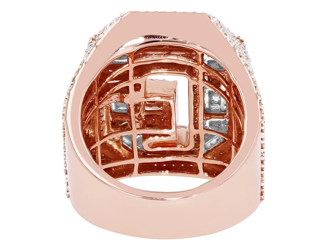 INITIAL DIAMOND RING 10K ROSE-WHITE GOLD - 4